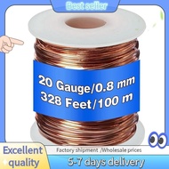 E7G-99.9% Dead Soft Copper Wire, 20 Gauge/ 0.8 mm Diameter, 328 Feet/ 100 M, 1 Pound Spool Pure Copper Wire Easy to Use