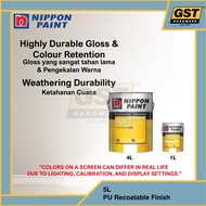 5L Nippon Paint PU Recoatable Finish Gloss / Soft Matt