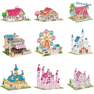 BLUEVELVET 3D Castle Airplane Assembly Model, Cardboard 3d Puzzles, Educational Toys Building Model 