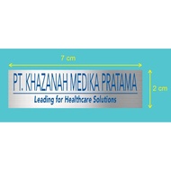 plat stainlees etching pesanan PT Khazanah Medika Pratama