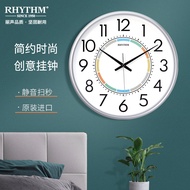 Rhythm rhythm Wall Clock Silent Bedroom Creative Clock Wall Hanging Living Room Quartz Clock Simple 