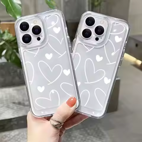 Love Heart Clear Case For Phone Case for VIVO Y36 Y03 Y02 V30E V29E V27E V25E V21E V23E V25 V27 Pro 