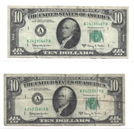 1963年 舊美金10元2張 USD 紙幣 美元