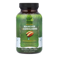 Irwin Naturals Triple-Source Magnesium + Ashwagandha 60 Liquid Softgels (Recovery | Balance | Stress
