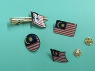 Badge MALAYSIA Collar Pin Tie Clip  Malaysia logo  MALAYSIA FLAG GOLD METAL