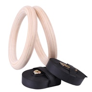 [LIULIU MEI]ยิมนาสติกแหวนโ Home Gym Rings Birch Wood Gymnastic Rings Exercise Strength Training Ring