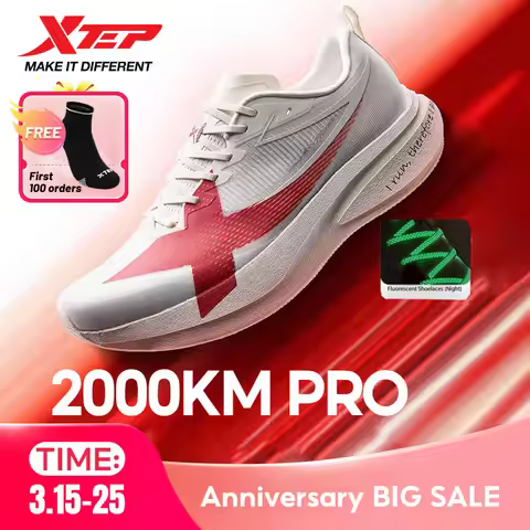 XTEP 2000km PRO Men's Running Sneakers 2026 Spring Cushioned Stability Comfort Lightweight Male Spor