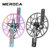 MEROCA Folding Bike Litepro Hollow Crank 130Bcd Chainring 50T 52T 54T 56T 58T Bicycle Integrated Chainwheel Crankset