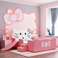 [PRE ORDER] Kids Bed Hello Kitty With Slide Children's Bed Solid Wood Bed Frame Bed Katil Kanak Budak
