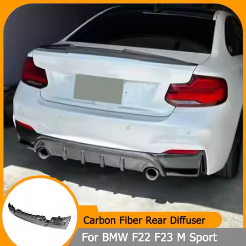 for BMW 2 Series F22 F23 M Sport Coupe Convertible 2014-2017 Carbon Fiber Rear Bumper Diffuser FRP R