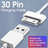 สาย USB สายชาร์จเร็ว30พินบนอินเทอร์เฟซสำหรับ iPhone 4 4S 3GS สำหรับ iPad 3 2 1 I-Pod สายอะแดปเตอร์ซิงค์ข้อมูลสายชาร์จแบตเตอรี่