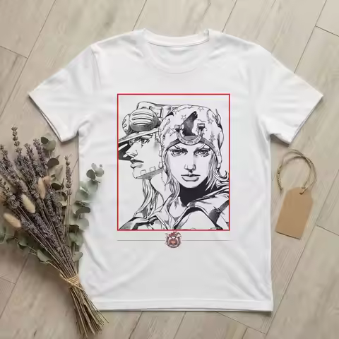 Jayro Johnny Joestar Family Bizarre Adventure Tshirt Men's Cotton Tops Shirts Kawaii Jjba Manga Roun