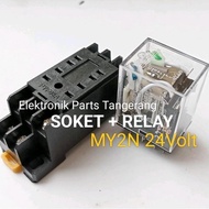 (Set Package) My2N 24V Relay 8 Feet and My2N 24Volt Relay Socket My2N 24 Relay Socket 24V My2N Relay