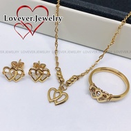 LOVEVER AUTHENTIC US 10K GOLD HANDMADE JEWELRY SET (NECKLACE,RING AND EARRINGS SET )