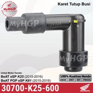 HITAM 30700-k25-600 - Cap Suppressor - Rubber Cap Spark Plug L 90 Degree BeAT Listing Spacy Vario 110 FI eSP NGK 30700K25600 30700 K25 600 Original Original Original genuine parts Honda Black Rough Stater Smooth