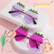 MIH Strawberry Sunglasses, Metal Street Snap Rimless Sun Glasses, Fashion Halloween Costume Y2K Shad