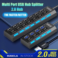 Multi Port USB Hub Splitter 7-Port USB 2.0 Hub for Laptop, USB Port Expander