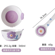 【A Popular】 Underglaze ceramic dish set cute high-value hand-painted bowl special-shaped plate.