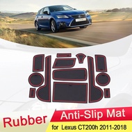for Lexus CT200h  Lexus CT 200h 2011~2018 Rubber Anti-slip Mat Door Groove Cup pad Gate slot Coaster