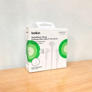 現貨 香港行貨 Belkin SoundForm Wired 入耳式有線耳機 配備 USB-C 接頭  完美兼容 Apple 指定手機配件品牌