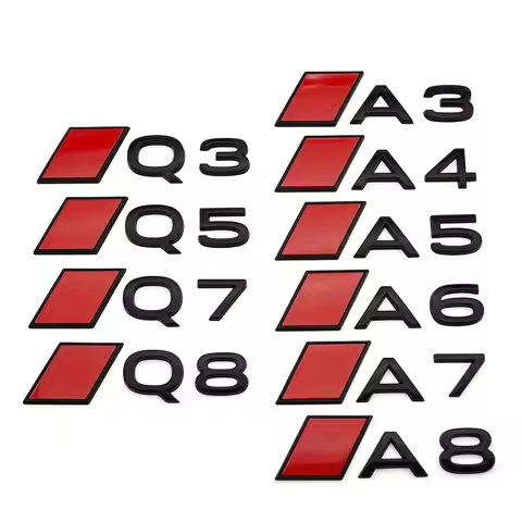 NEW 3D ABS Car Logo A3 A4 A5 A6 A7 A8 Q3 Q5 Q7 Q8 Emblem for Audi Rear Trunk Badge Letters Sticker A