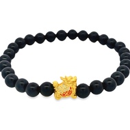 Top Cash Jewellery 999 Pure Gold Dragon Charm with Beads Bracelet [LM370]