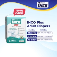 Pureen INCO Plus Adult Diapers - Twin Pack (2 x 10's)