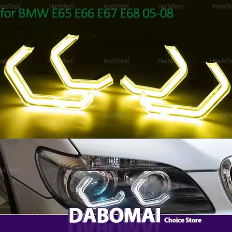 Lemon Yellow Color Crystal M4 Iconic Style LED Crystal Angel Eye Eyes Kits For BMW 7 Series E65 E66 