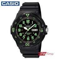 Casio Standard นาฬิกาข้อมือผู้ชาย สายเรซิ่น รุ่น MRW-200H-3BVDF (หน้าเขียว)
