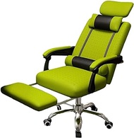 Home Work Chair High Back Office Chair Ergonomic with Armrest And Retractable Footrest Lumbar Support High Back Mesh Tilt Function for Home Bedroom Red (Color : Green) vision