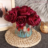 DELMERZA Foam Roses DIY Wedding Party Decor Blue Roses Bride Bouquet Artificial Flowers