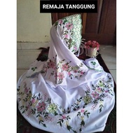 Mukena Terusan Remaja Tanggung motif bunga Putih Rukuh Terusan
