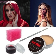 BARR1YP 3 Color Fake Wounds Scars Wax, SFX Makeup Wax with Spatula Halloween Makeup Kit, Cosmetic St