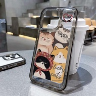 Compatible for IPHONE 7 8 PLUS X XS XR 11 12 13 14 15 MAX PRO cute cat pattern transparent Acrylic T
