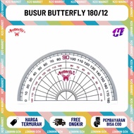 [H2O] Butterfly Protractor Ruler 6 A New 180 degrees 12 cm