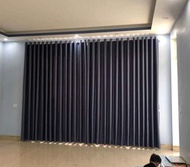 Rèm vải xám  ngăn phòng điều hòa gia đình dày dặn nhiều kích thước  Monaco Luxury