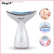 ✯CkeyiN Neck Face Massager Vibration LED Photon Therapy EMS Firming Lifting Wrinkle Removing Facial