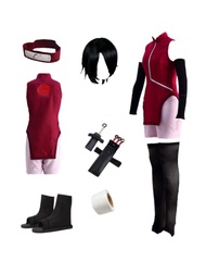 SWEET CHERRY US size Sarada cosplay costume boruto red dress suit