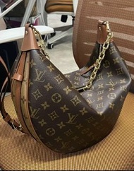 LOUIS VUITTON LV Loop HOBO 經典老花滿印徽標 Logo鏈條 帆布 月亮包斜挎單肩包 大號 女款 棕色 | M46311 | 全新正牌正貨
