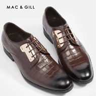 Mac&Gill รองเท้าผู้ชายแบบทอผูกเชือก รองเท้าหนังแท้แบบทางการและออกงาน Premium Crocodile Derby Leather