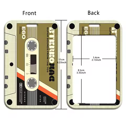 Sliding Hard Card Case Rigid Cassette Tape Badge Holder Retro Badge Holder Transparent Office Badge 