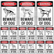 Beware of Dog Metal Sign Rottweiler GSD Golden Beagle Bulldog Pit Bull Poodle Bullmastiff Bloodhound