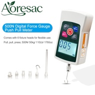 Aoresac แบบพกพา Push Pull Gauge 500N ดิจิตอลปิดอัตโนมัติ Backlit หน้าจอ Force Gauge