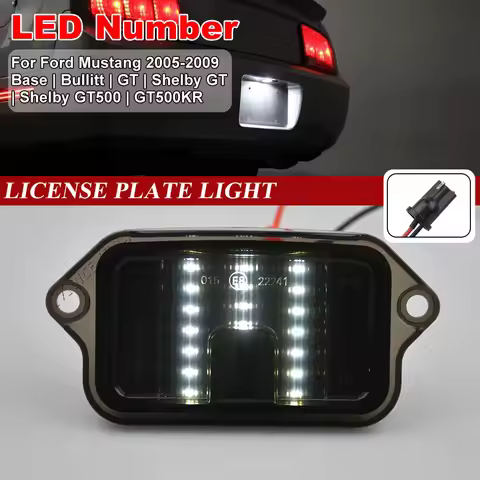 LED License Plate Number Light Rear For Ford Mustang Base Bullitt GT Shelby GT500 GT500KR 2005 2006 