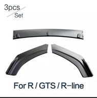 Front Bumper Spoiler Protector Plate Lip Splitter Body Kit Carbon Surface Decorative Strip Shovel Fo