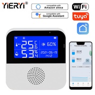 Tuya WiFi Hygrometer Detector อุณหภูมิความชื้น Sensor Hygrometer Detector Thermo Meter Smart Home Indoor Temp Alarm LED Display