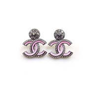 Fashion Gun Black White Diamond Pink Earrings Brass Material YI8E f51