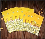 JINLONG 100 Pcs Popcorn Bags Paper Yellow Wedding Popcorn Bags Birthday Party Kids Oil Proof Kraft Paper Popcorn Bag Box Food Container parchment paper for baking (Size : L29x15x8cm)