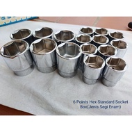 Heavy Duty Chrome 6 Point /Socket Box/Action/Black Hand/Genius/Nietz/DLTC[ 9mm-31mm ] 6PT Box Socket