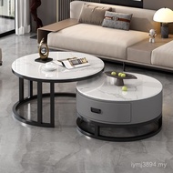 Light Small Apartment Rock Simple Tea Table Table Combination Hot Luxury Board Extremely Living Room
